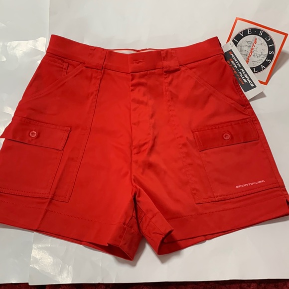 Sportif usa women’s athletic carrier cargo shorts red size 14 - Picture 1 of 10